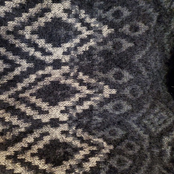 Eddie Bauer Women's Cardigan Medium Blue Open Front Aztec Geometric Fluffy - Picture 10 of 10